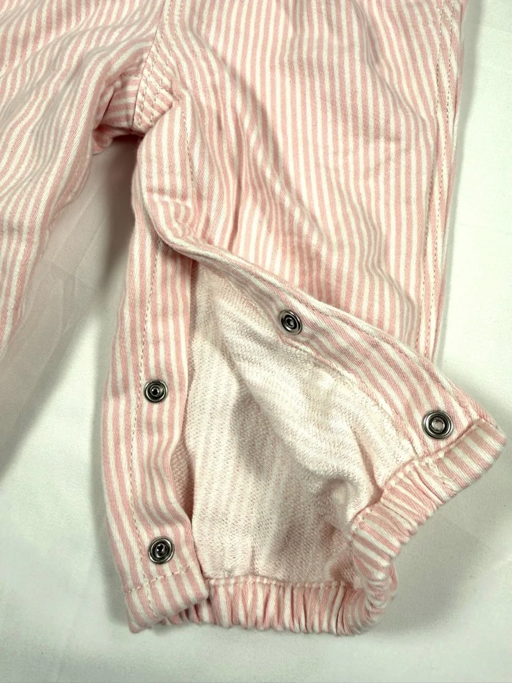 OSHKOSH BGOSH Girls Pink Stripe Overalls Size 9M Stripe Knit Jumpsuit Classic